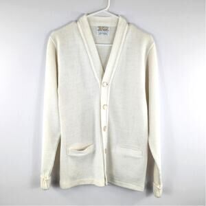 Vintage Bristol Products S Cream Button Front Cardigan Sweater Acrylic USA Women